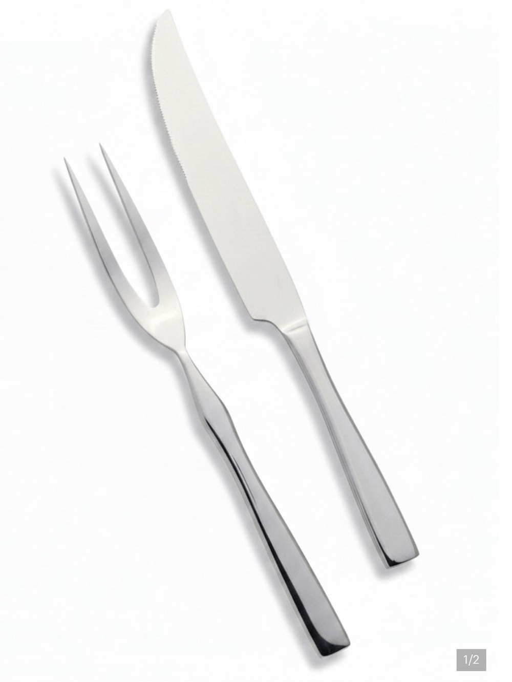 MIKASA Delano 2 Piece Carving Knife & Fork Set Stainless Steel NIB